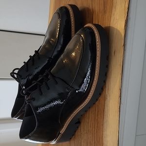 Patent Black Franco Sarto platform loafers